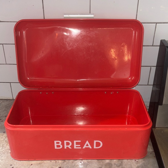 Red Bread Box with White Lettering - Picture 2 of 3
